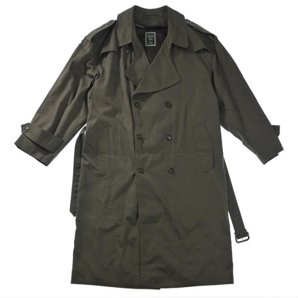 Dior Men's Khaki Double-Breasted Trench Coat